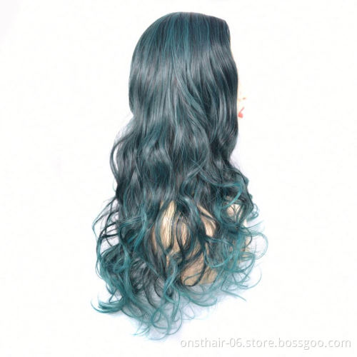 MYZYR24 Inch Synthetic Fiber Machinery Manufacturing Packaging Heat-resistant High-quality Cheap Artificial Wig Dream Green Hair
